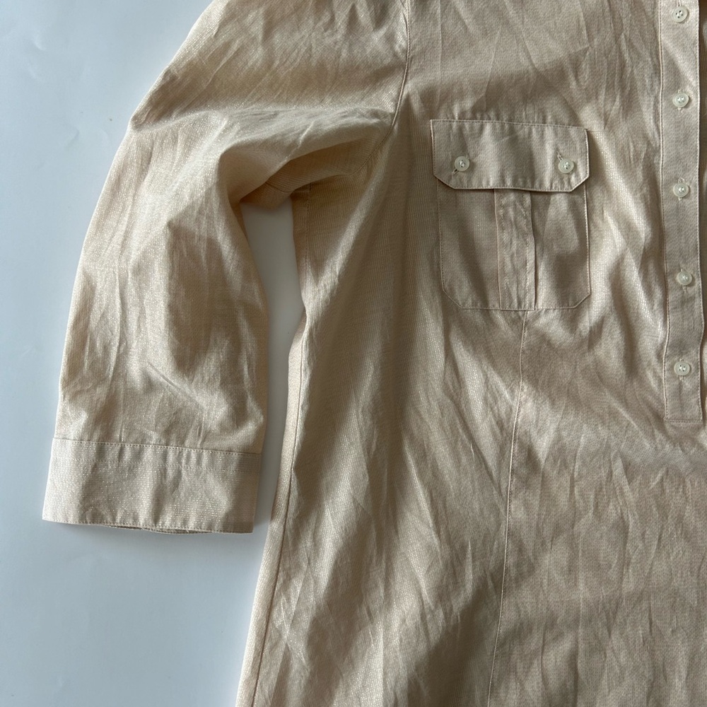 Talbots Cream Glittery Half-Button Casual Top Size L Great Condition - Picture 3 of 5